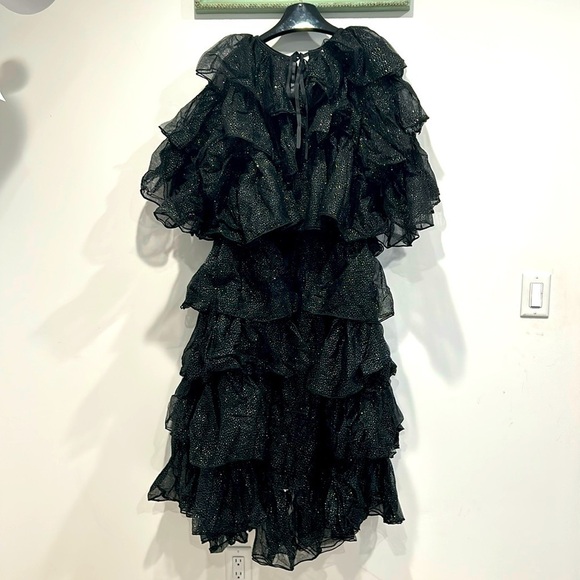 Dolls Kill Sweaters - Club Exx Tulle layer black stardust duster cardigan maxi full xs/s women’s new